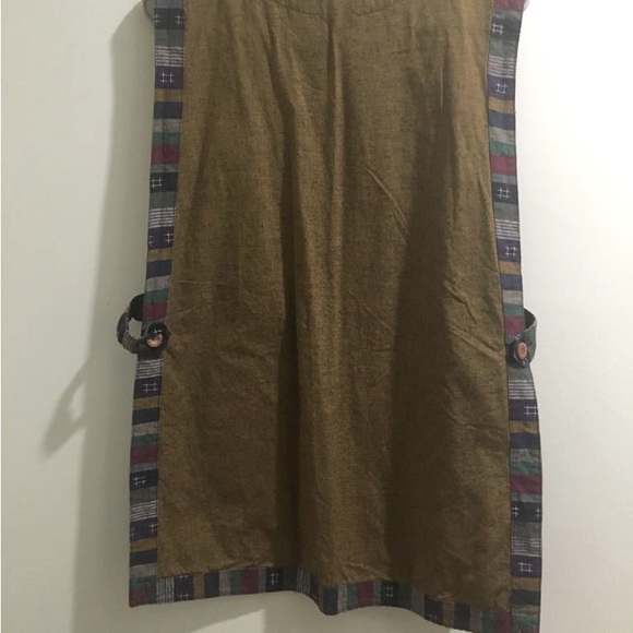 Olive ethnic tunic apron top - Picture 2 of 6